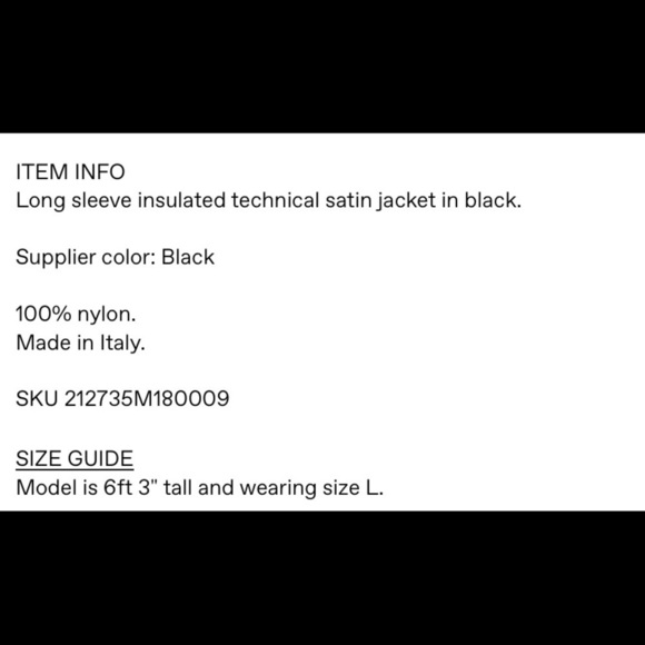 Craig Green Black Quilted Liner Jacket 🧥 men’s size M NWT unisex​​​​​ - Picture 5 of 10